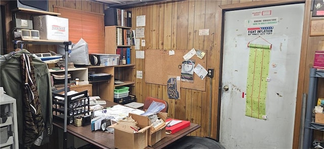 2931 148th Ave, Bloomer, WI 54724 - home office featuring wooden walls