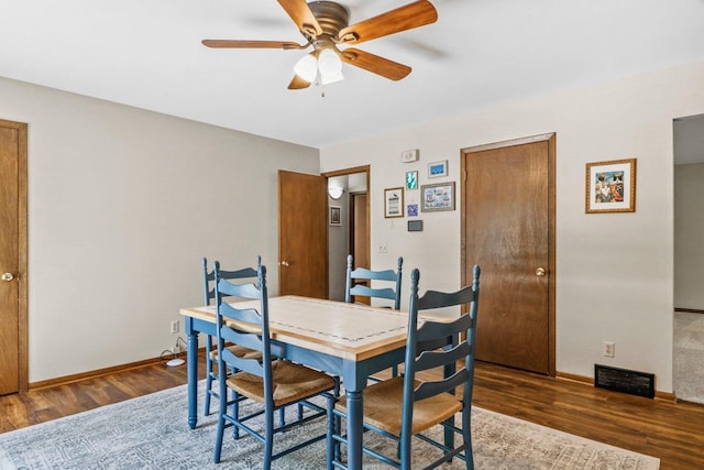 1602 Golden Oak Ln, Madison, WI 53711 - dining area featuring a ceiling fan and wood finished floors