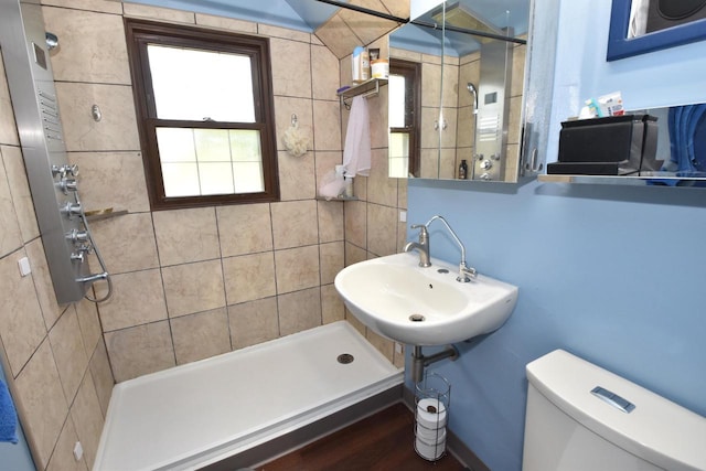 10526 W Congress St, Wauwatosa, WI 53225 - full bathroom with a shower stall and wood finished floors