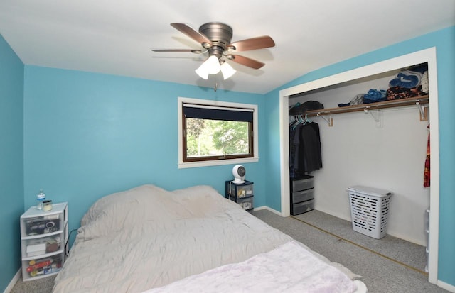 10526 W Congress St, Wauwatosa, WI 53225 - carpeted bedroom with a closet and a ceiling fan