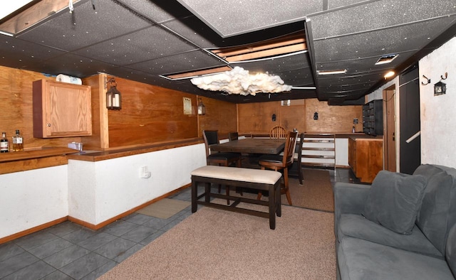 10526 W Congress St, Wauwatosa, WI 53225 - tiled dining space with a paneled ceiling and baseboards
