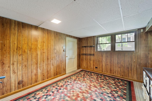 1060 Hawthorne Ln, Brookfield, WI 53005 - unfurnished room with wooden walls and a drop ceiling
