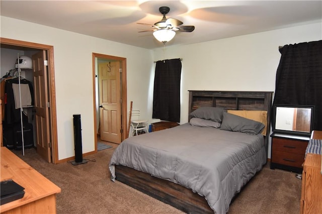 6782 55th St, Chippewa Falls, WI 54729 - carpeted bedroom featuring a closet, a walk in closet, and ceiling fan