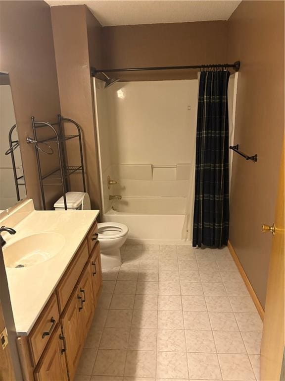 1430 5th Ave, Baldwin, WI 54002 - full bath featuring vanity, shower / tub combo, and tile patterned flooring