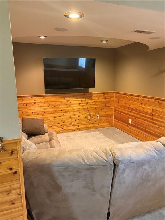1430 5th Ave, Baldwin, WI 54002 - living area with wainscoting, wood walls, and recessed lighting
