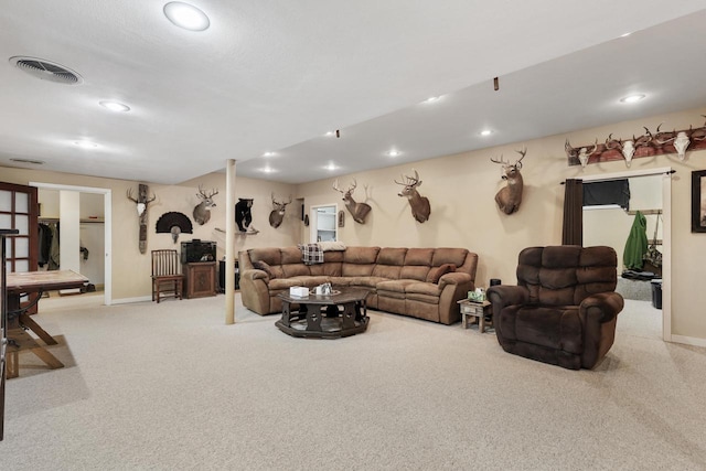 210 N 2nd St, Palmyra, WI 53156 - carpeted living room with recessed lighting and baseboards