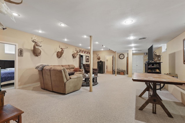 210 N 2nd St, Palmyra, WI 53156 - carpeted living room featuring recessed lighting