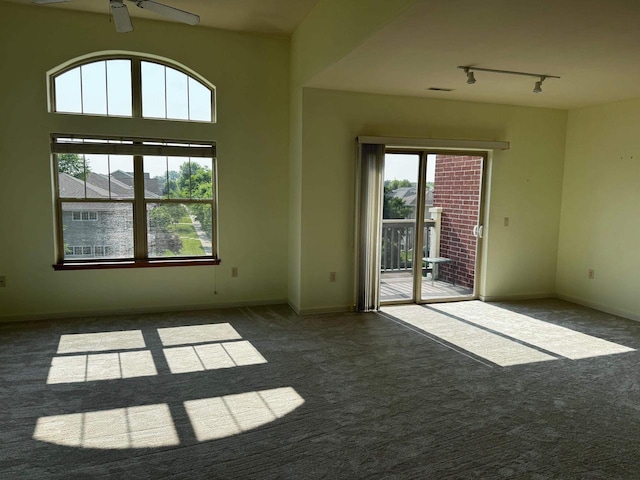 5196 Sassafras Dr Unit 313, Fitchburg, WI 53711 - spare room with carpet floors, track lighting, and a ceiling fan