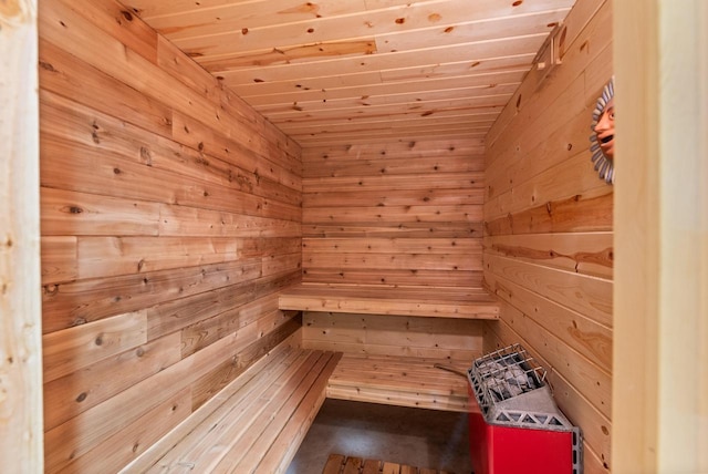 4570 Stoney Creek Rd, West Bend, WI 53095 - sauna / steam room featuring wooden walls and wood ceiling