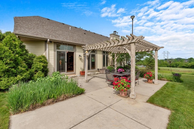 4570 Stoney Creek Rd, West Bend, WI 53095 - view of patio / terrace featuring a pergola