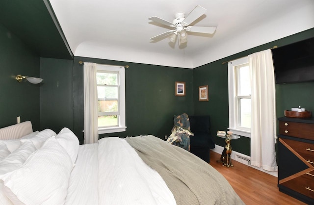 1032 Russet St, Racine, WI 53405 - bedroom with wood finished floors and a ceiling fan