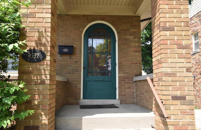 1032 Russet St, Racine, WI 53405 - doorway to property featuring brick siding