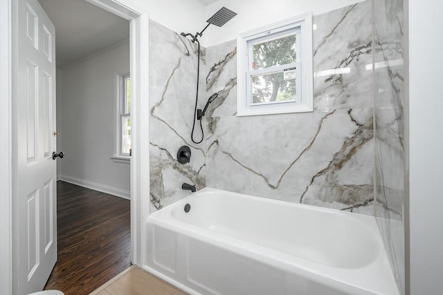 1120 N 124th St, Wauwatosa, WI 53226 - full bath with bathtub / shower combination and wood finished floors
