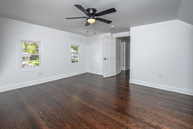 1120 N 124th St, Wauwatosa, WI 53226 - empty room featuring dark wood finished floors and ceiling fan