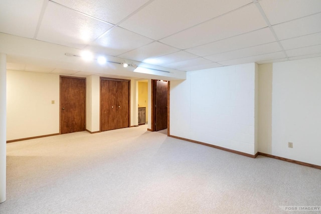 1813 Countryside Dr, Middleton, WI 53562 - finished below grade area with a drop ceiling and carpet