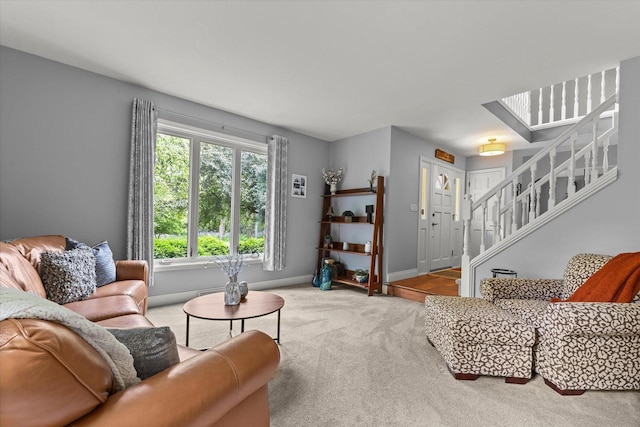 N80W32229 Northbrook Ct, Hartland, WI 53029 - living area with carpet and stairway