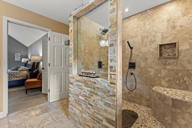 N80W32229 Northbrook Ct, Hartland, WI 53029 - ensuite bathroom with walk in shower and stone finish floors
