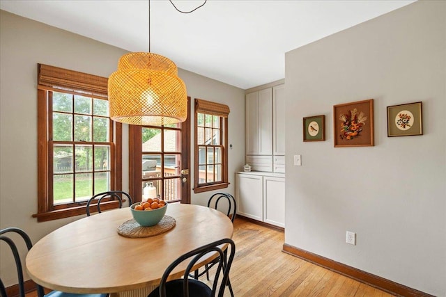 4705 Gordon Ave, Monona, WI 53716 - dining area featuring light wood-type flooring and baseboards