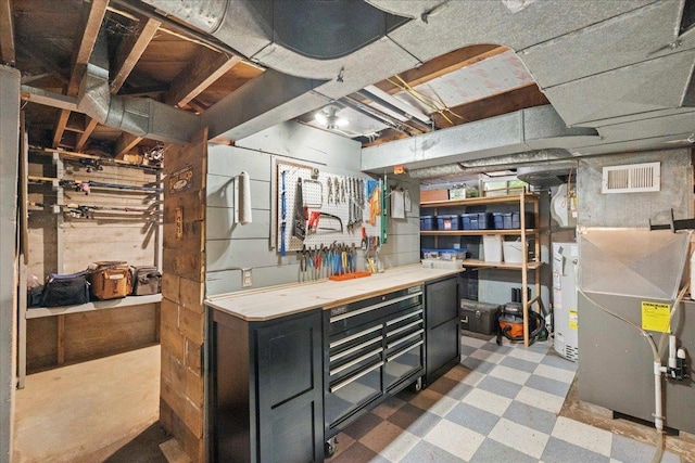 4705 Gordon Ave, Monona, WI 53716 - unfinished basement with tile patterned floors and water heater