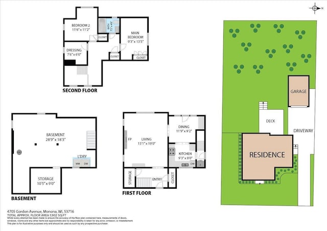 4705 Gordon Ave, Monona, WI 53716 - view of floor plan / room layout