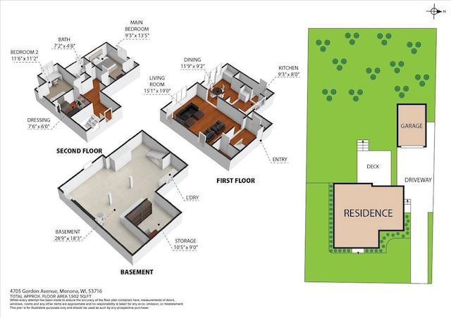 4705 Gordon Ave, Monona, WI 53716 - view of floor plan / room layout