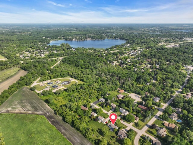 26317 Dukleth Dr, Waterford, WI 53185 - aerial view of property's location with a forest and a large body of water