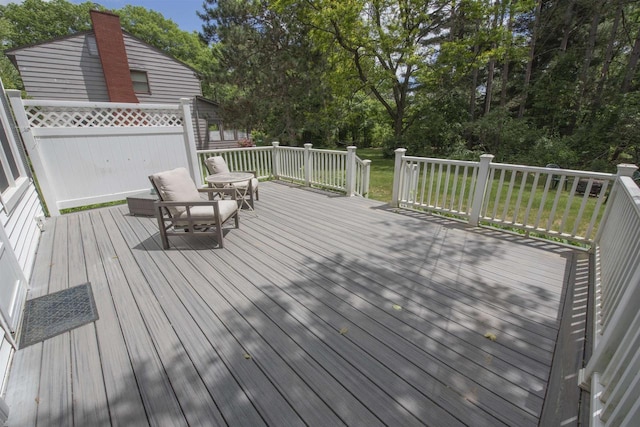 4201 Janick Cir, Stevens Point, WI 54481 - wooden terrace featuring view of scattered trees