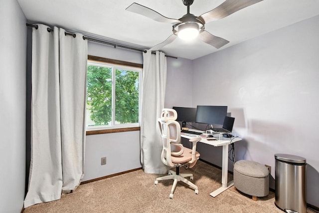 W169N11470 Biscayne Dr Unit 7, Germantown, WI 53022 - home office with ceiling fan and carpet floors