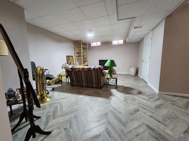 584 N Wisconsin St, Berlin, WI 54923 - sitting room featuring baseboards and a drop ceiling