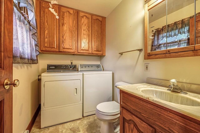 1981 Jan Ave, Waukesha, WI 53188 - half bathroom featuring independent washer and dryer and vanity