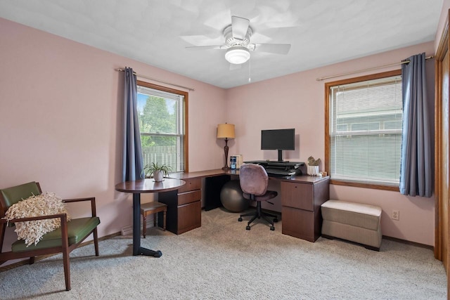 1001 W Taylor St, Appleton, WI 54914 - office area with light colored carpet and ceiling fan