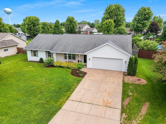 2847 Virgo Rd, Green Bay, WI 54311 - ranch-style house with a garage, driveway, and roof with shingles