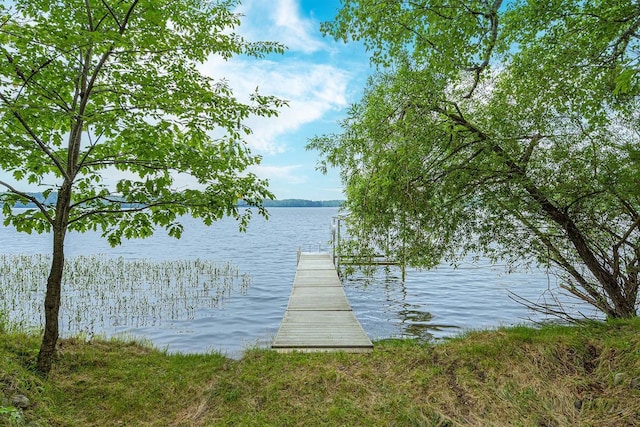 9315 N Shore Dr, Harshaw, WI 54529 - water view featuring a dock
