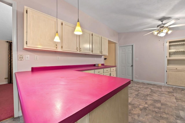 9315 N Shore Dr, Harshaw, WI 54529 - kitchen with a ceiling fan and pendant lighting
