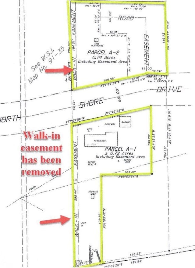 9315 N Shore Dr, Harshaw, WI 54529 - map / location featuring property boundaries highlighted