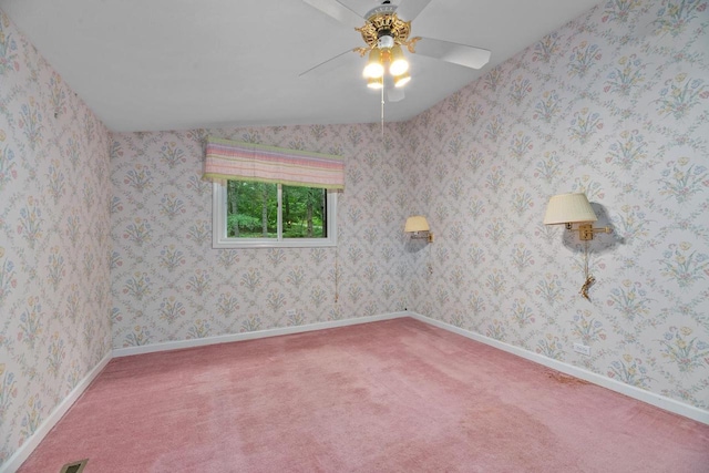 9315 N Shore Dr, Harshaw, WI 54529 - carpeted empty room featuring ceiling fan and lofted ceiling