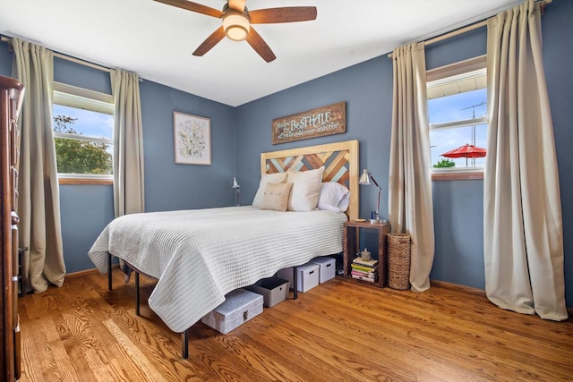 7939 32nd Ave, Kenosha, WI 53144 - bedroom with wood finished floors and a ceiling fan