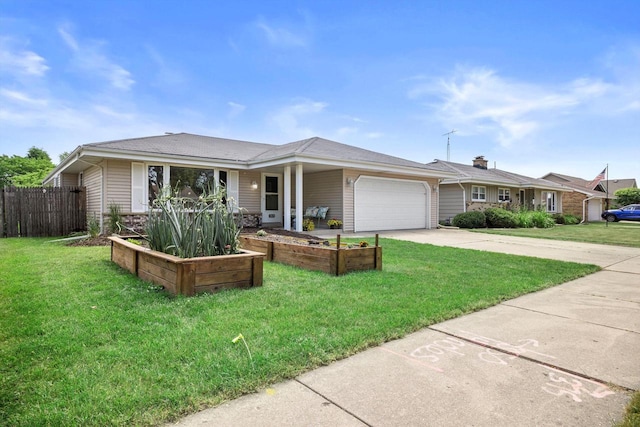 7939 32nd Ave, Kenosha, WI 53144 - single story home featuring an attached garage, driveway, and a garden