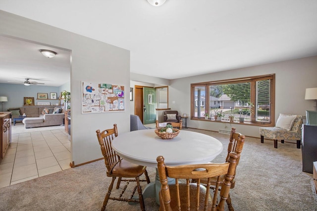 7939 32nd Ave, Kenosha, WI 53144 - dining space with light colored carpet and a ceiling fan