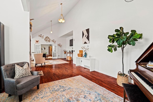 1100 W Fairy Chasm Rd, River Hills, WI 53217 - entryway featuring wood finished floors and high vaulted ceiling
