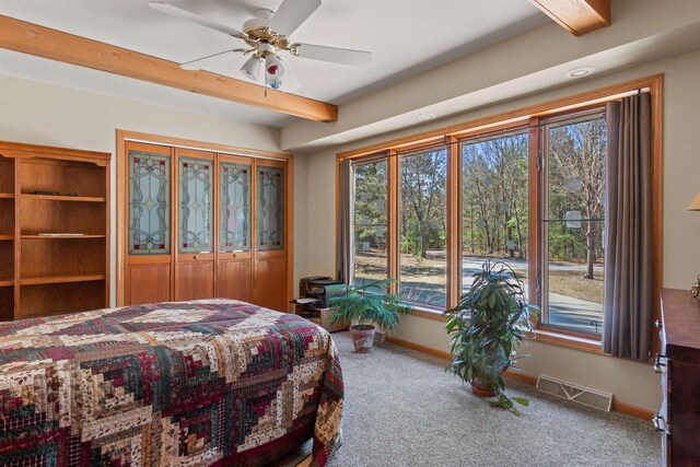 W11686 Buttercup Ave, Hancock, WI 54943 - bedroom with carpet and ceiling fan