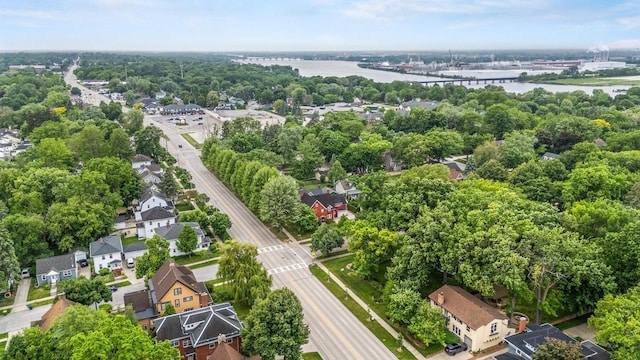 928 Emilie St, Green Bay, WI 54301 - aerial perspective of suburban area featuring a large body of water and a tree filled landscape