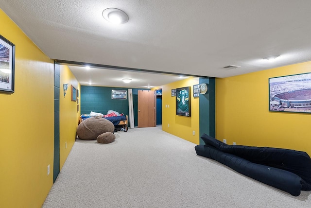 3987 Elaines Way, Slinger, WI 53086 - carpeted cinema featuring a textured ceiling