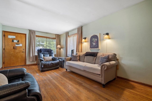 1416 Plainfield Ave, Mount Pleasant, WI 53403 - living room with wood finished floors and baseboards