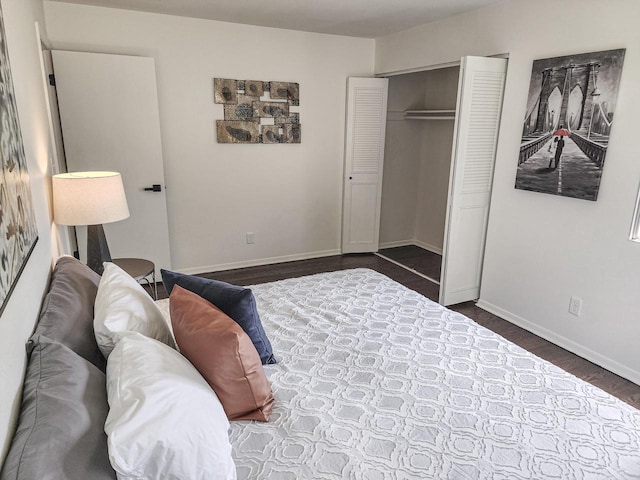 1239 Erick St, Fort Atkinson, WI 53538 - bedroom featuring a closet and dark wood-style flooring