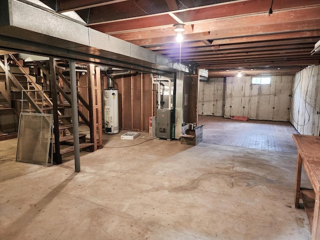 1239 Erick St, Fort Atkinson, WI 53538 - below grade area featuring gas water heater and heating unit