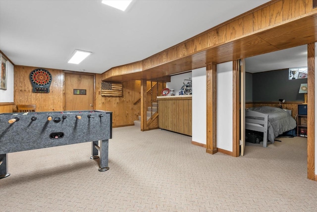 10822 W Derby Ave, Wauwatosa, WI 53225 - recreation room with carpet floors and wooden walls