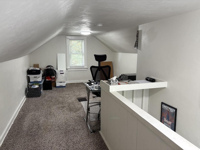 1501 N Summit St, Appleton, WI 54914 - carpeted home office featuring lofted ceiling and baseboards