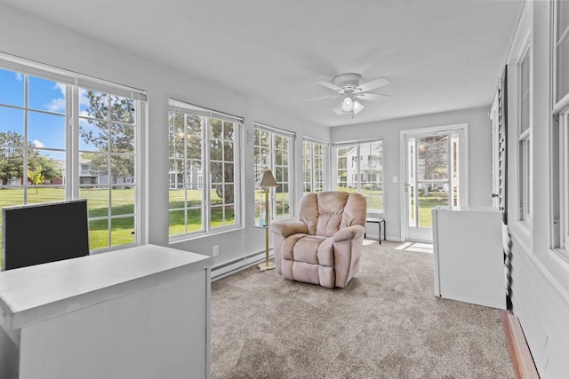2524 Village Ln Unit B, Oshkosh, WI 54904 - sunroom / solarium with a baseboard heating unit and plenty of natural light