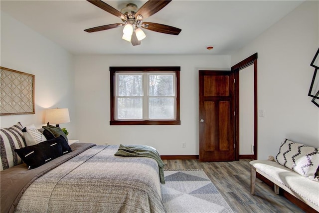 1724 Dorret Rd, Eau Claire, WI 54703 - bedroom with wood finished floors and ceiling fan